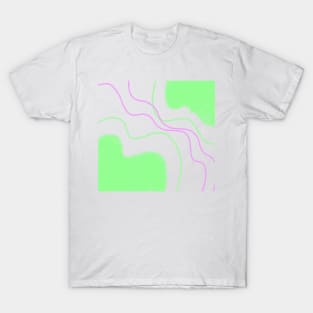 Green pink watercolor abstract art design T-Shirt